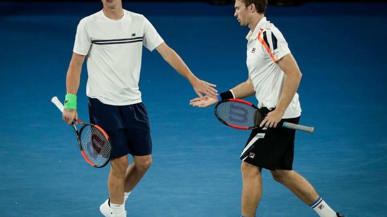 Henri Kontinen (L) of Finland and John Peers (R) of Australia