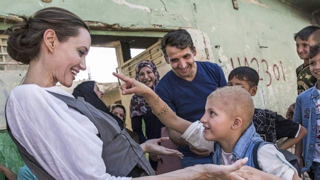 UNHCR Special Envoy Angelina Jolie has visited Mosul in Iraq which has been largely destroyed.