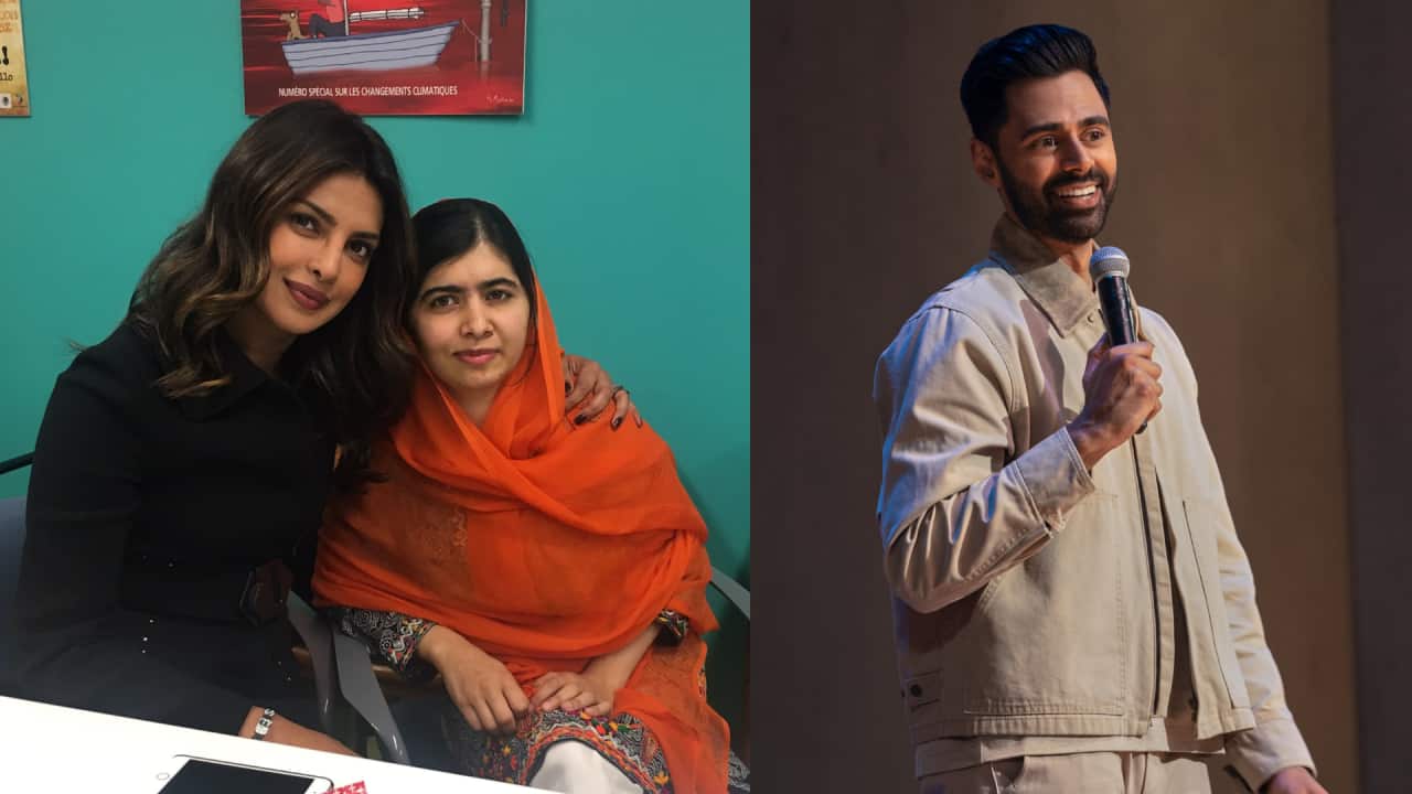 Priyanka Chopra with Malala Yousafzai and Hasan Minhaj