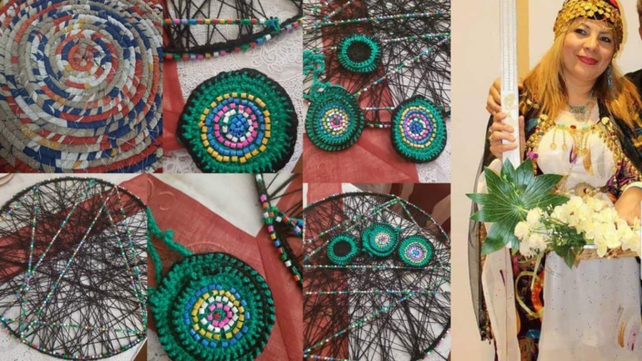 Gashaw Jalayi with her handmade items