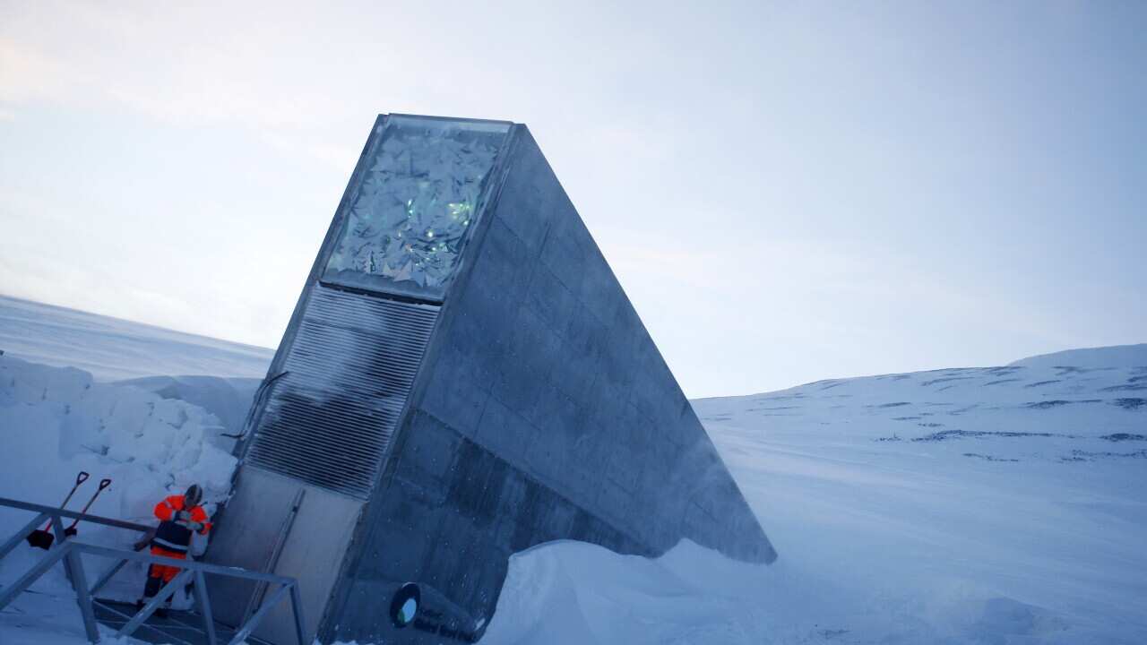 (File Image) The Svalbard Global Seed Vault near Longyearbyen in Svalbard, Norway, pictured in February 2008.