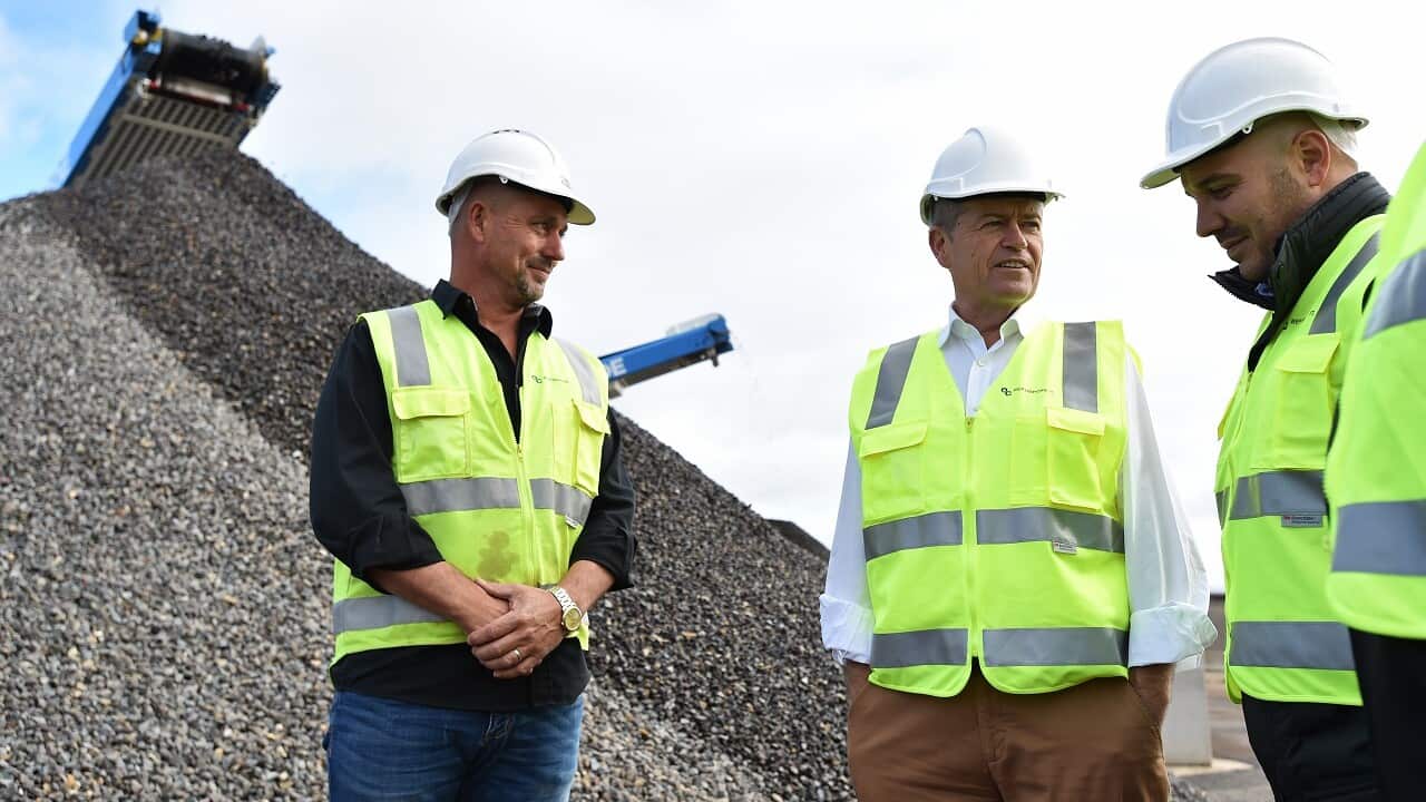 Kiongozi wa upinzani wa shirikisho Bill Shorten, azungumza na wafanyakazi