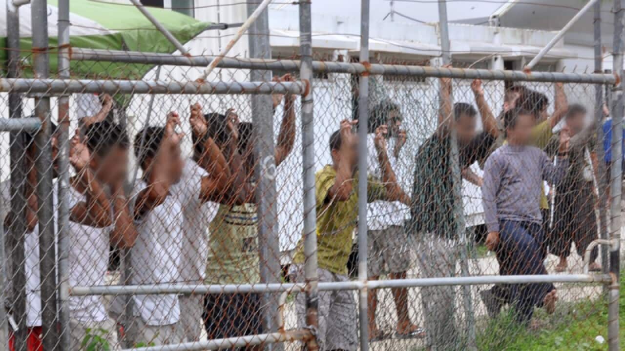 Asylum seekers at the Manus Island detention centre