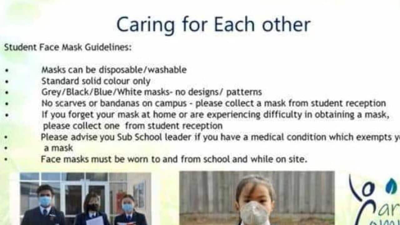 Lighthouse Christian College has released guidelines on student mask wearing.