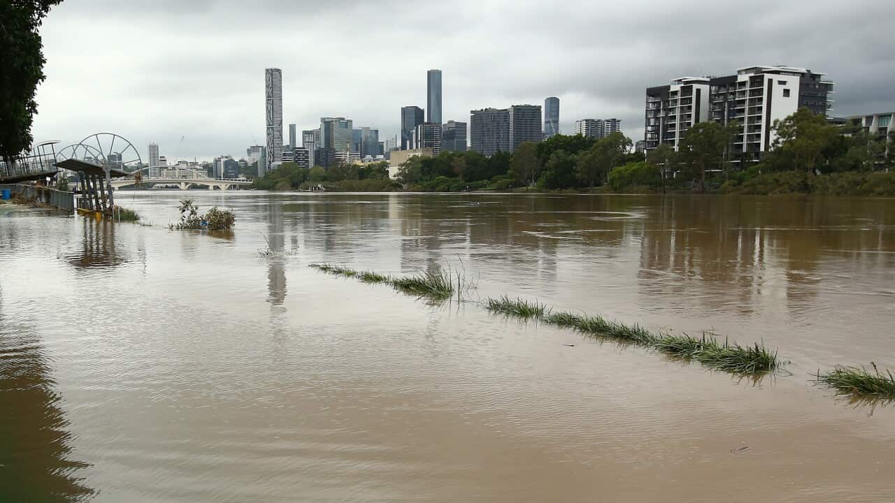 The Brisbane River flooding