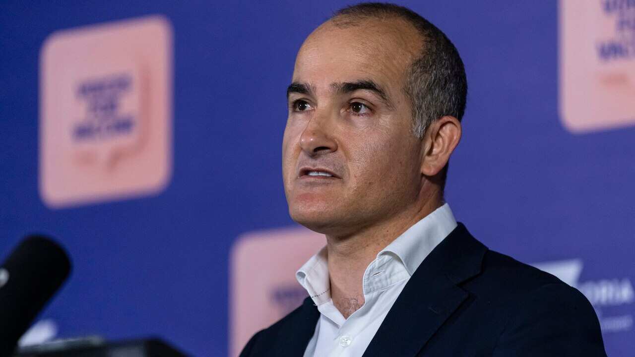 James Merlino speaks to the media in Melbourne