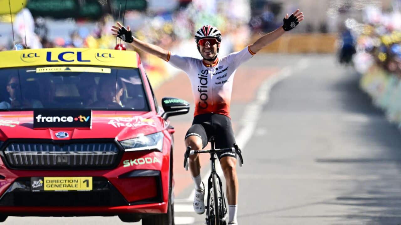 Ion Izaguirre takes the win on stage 12 of the 2023 Tour de France.