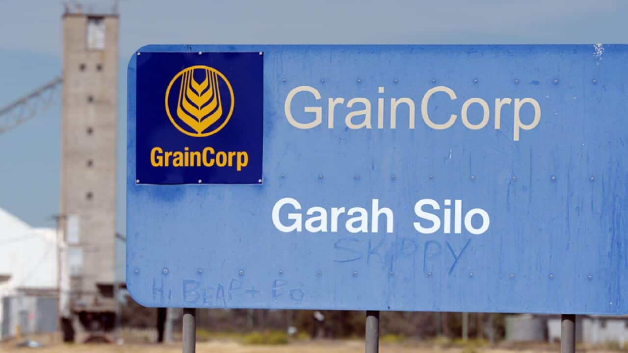 A GrainCorp silo in Garah