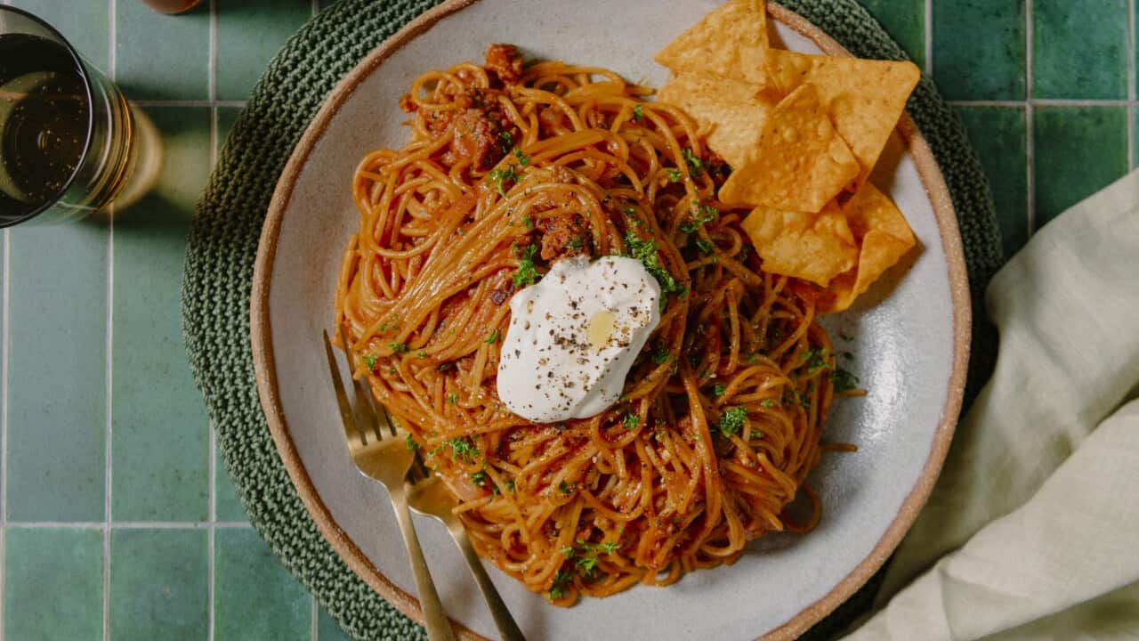Cheese taco spaghetti