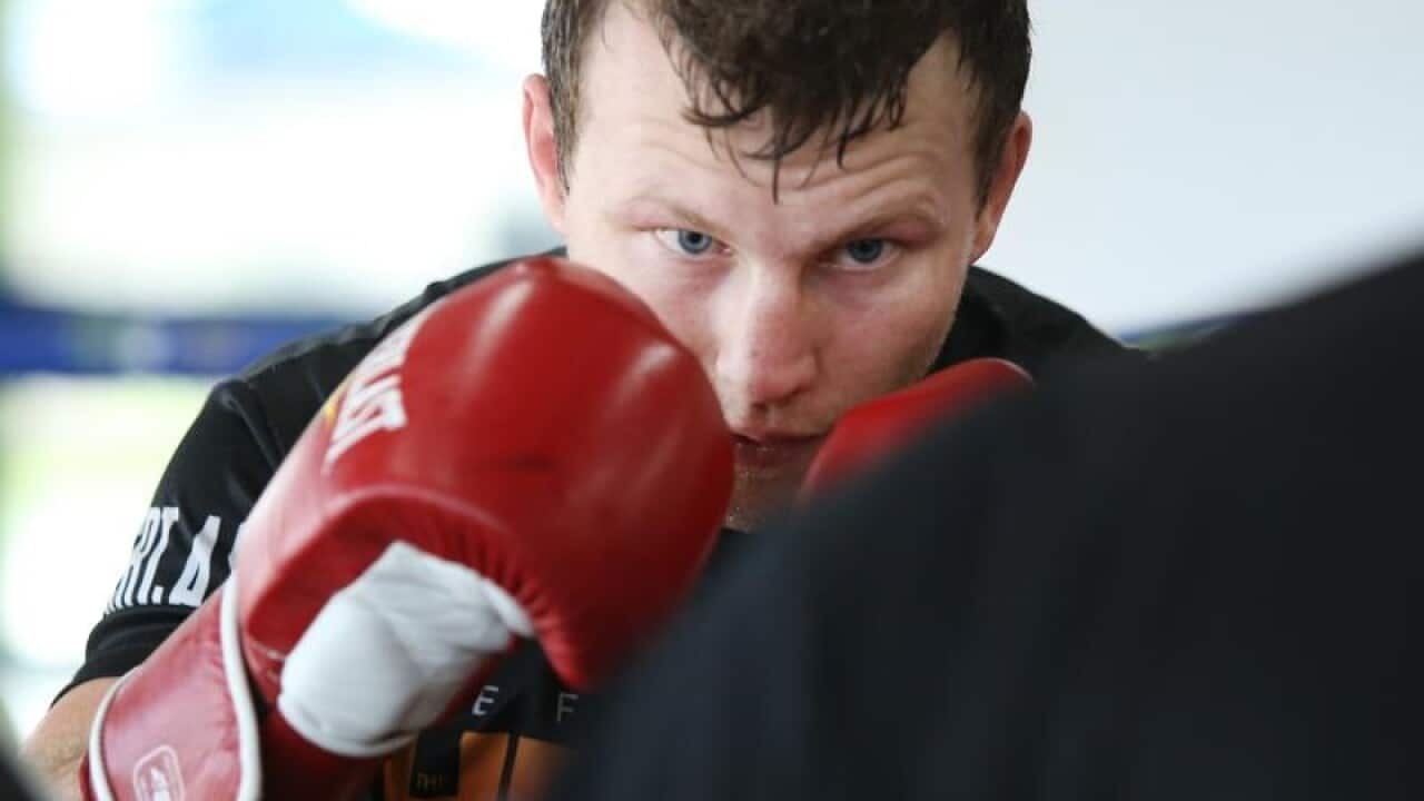 Boxer John Horn trains for his next fight.