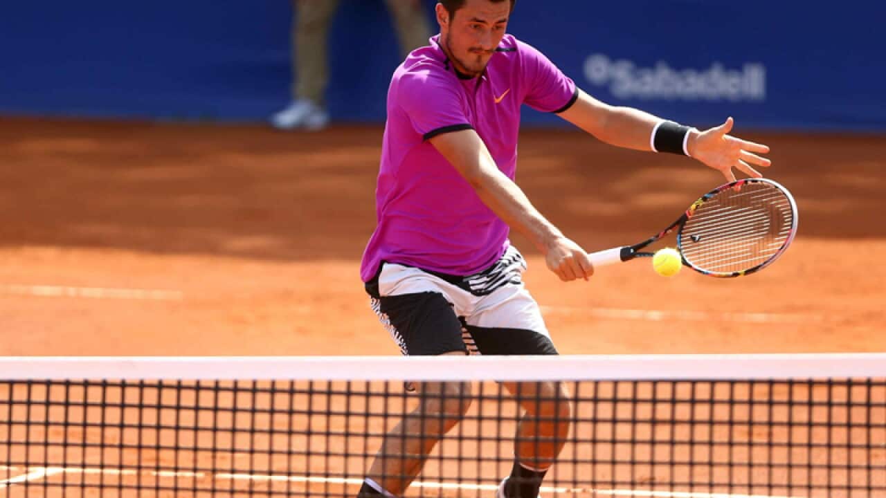 Bernard Tomic of Australia in Barcelona, Spain