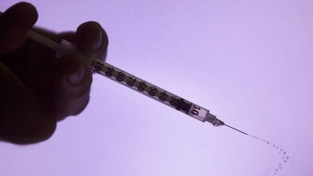 An injection syringe