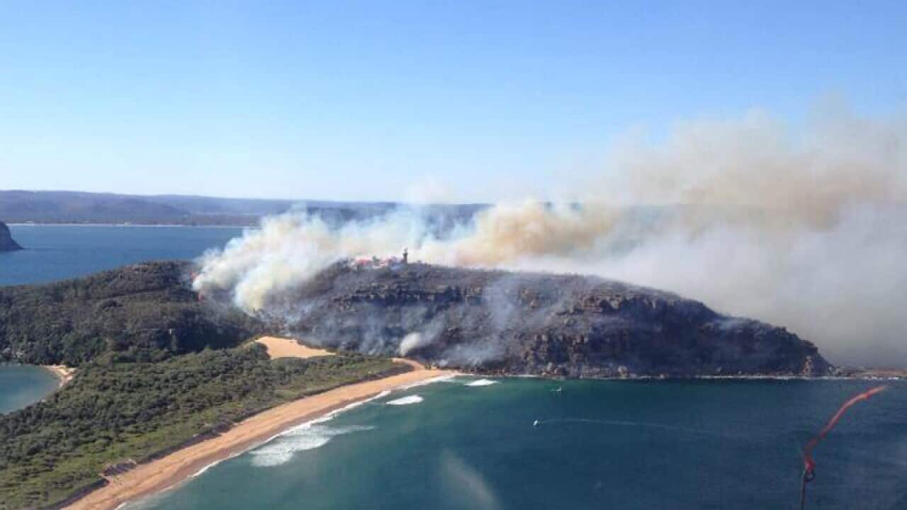 A bushfire at Barrenjoey Headland