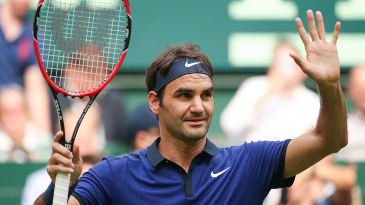 Roger Federer during the Gerry Weber Open ATP tennis tournament