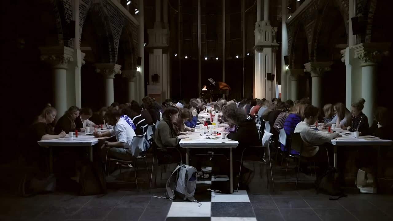 Creative activities underway at the phone-free Posthoornkerk basilica (AP).jpg