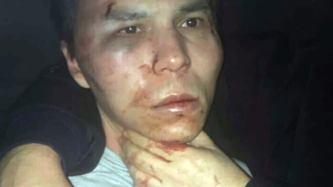Reina club attacker after being caught by Turkish police in Istanbul, late Monday, Jan. 17., 2017.
