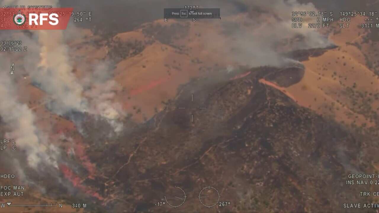 A fire in NSW's central west region at Alpha Road, near Mudgee.