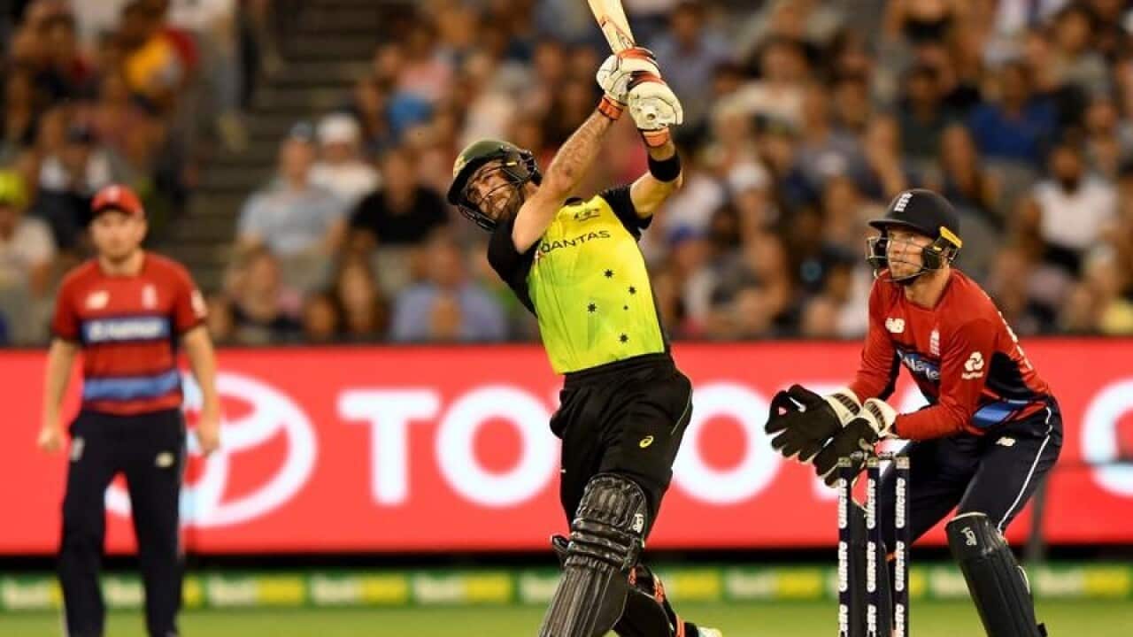 Australian batsman Glenn Maxwell plays a shot