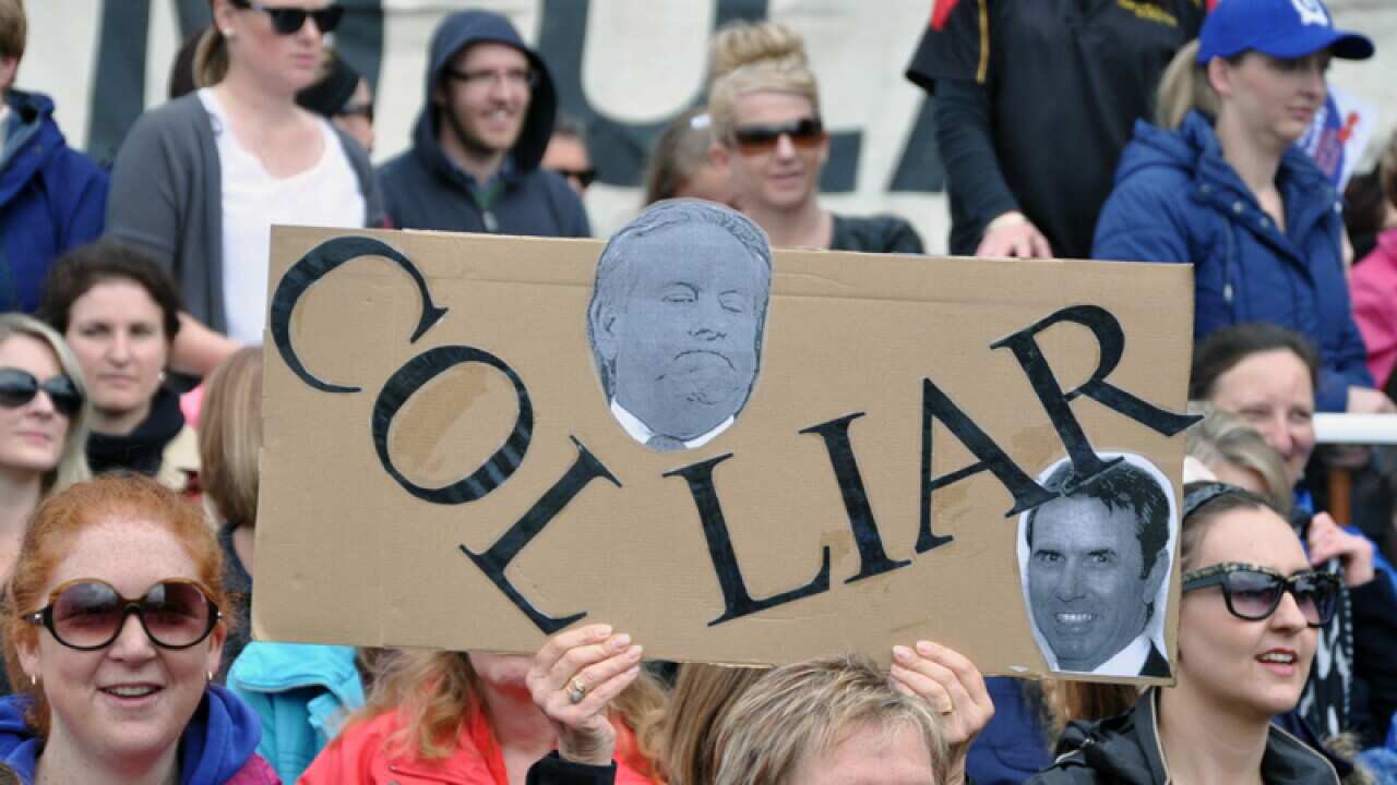 Teachers and supporters attend a rally at the Gloucester Park