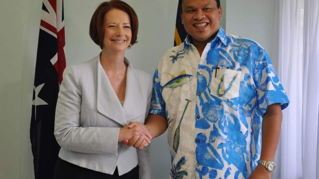 Former PM Julia Gillard and Nauru's ex-President Sprent Dabwido