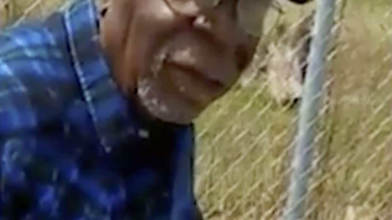 This Sunday, April 16, 2017 frame from video posted on Facebook shows Robert Godwin Sr. in Cleveland moments before being fatally shot.