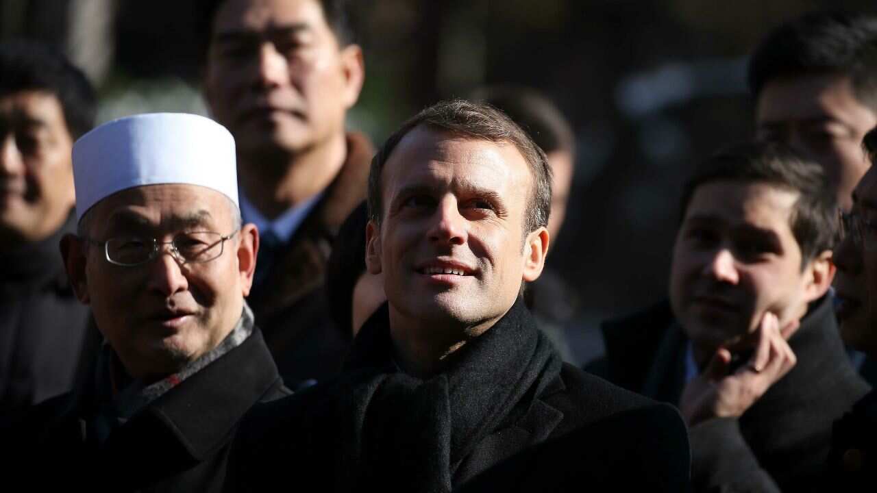French President Emmanuel Macron on a visit to the northern Chinese city of Xian.