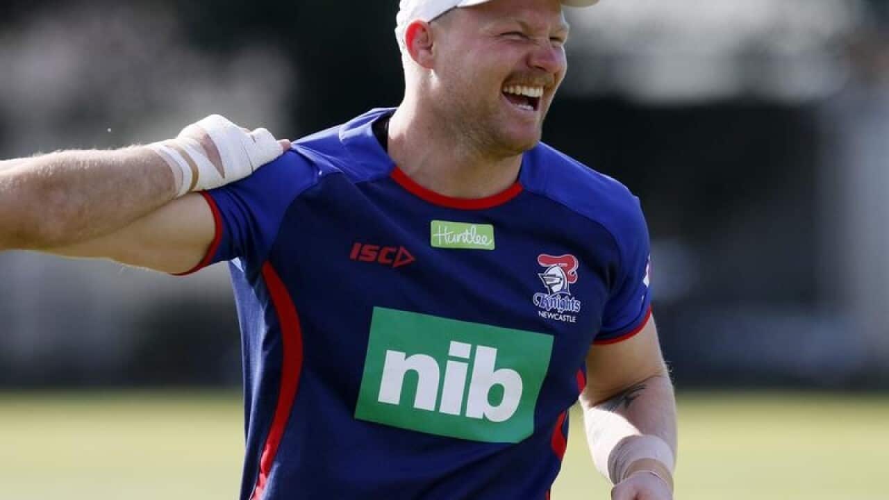 Outgoing Newcastle Knights forward Luke Yates