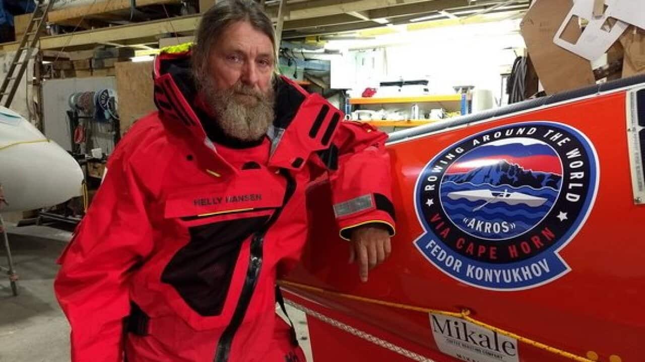 Fedor Konyukhov and his Akros boat