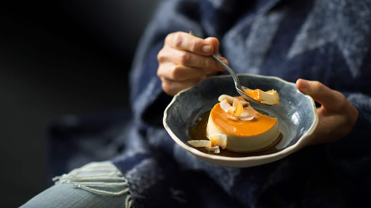 Vietnamese coconut crème caramel (kem flan)