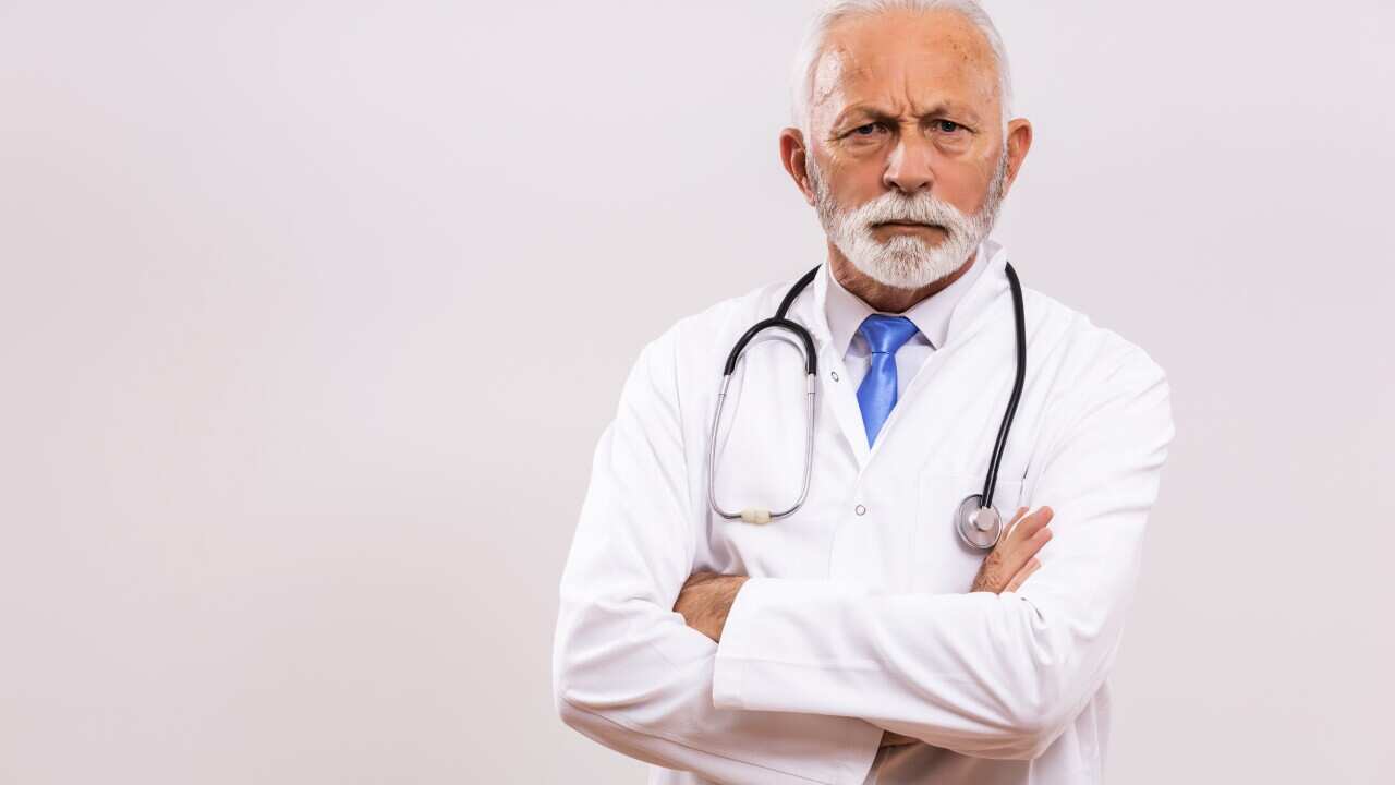 Angry senior doctor