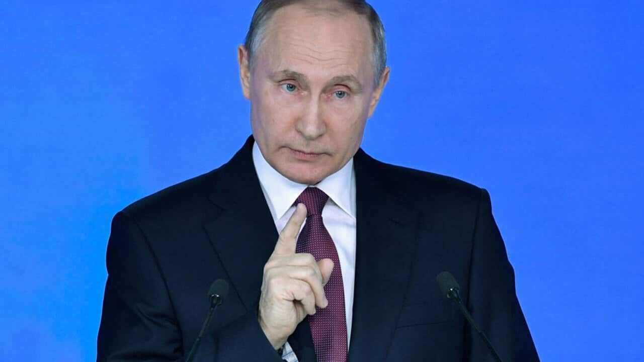 Russia's President Vladimir Putin delivers an annual address to the Federal Assembly of the Russian Federation