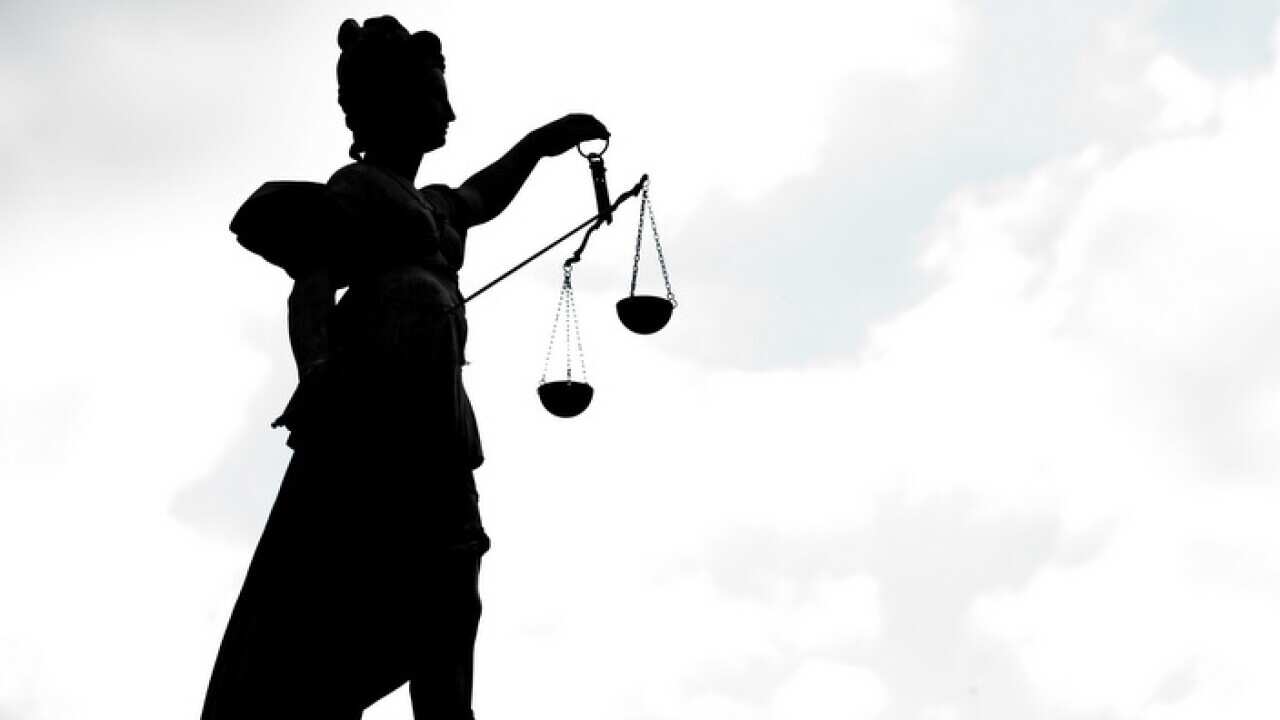 Justitia statue, the Roman goddess of justice