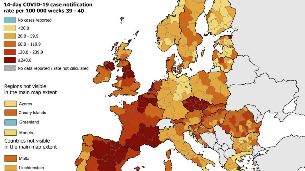 ECDC COVID Map Europe October 2020