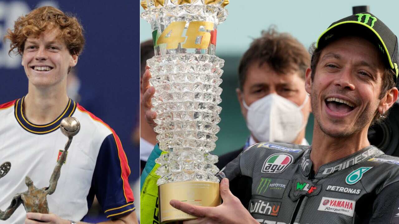 Jannik Sinner e Valentino Rossi