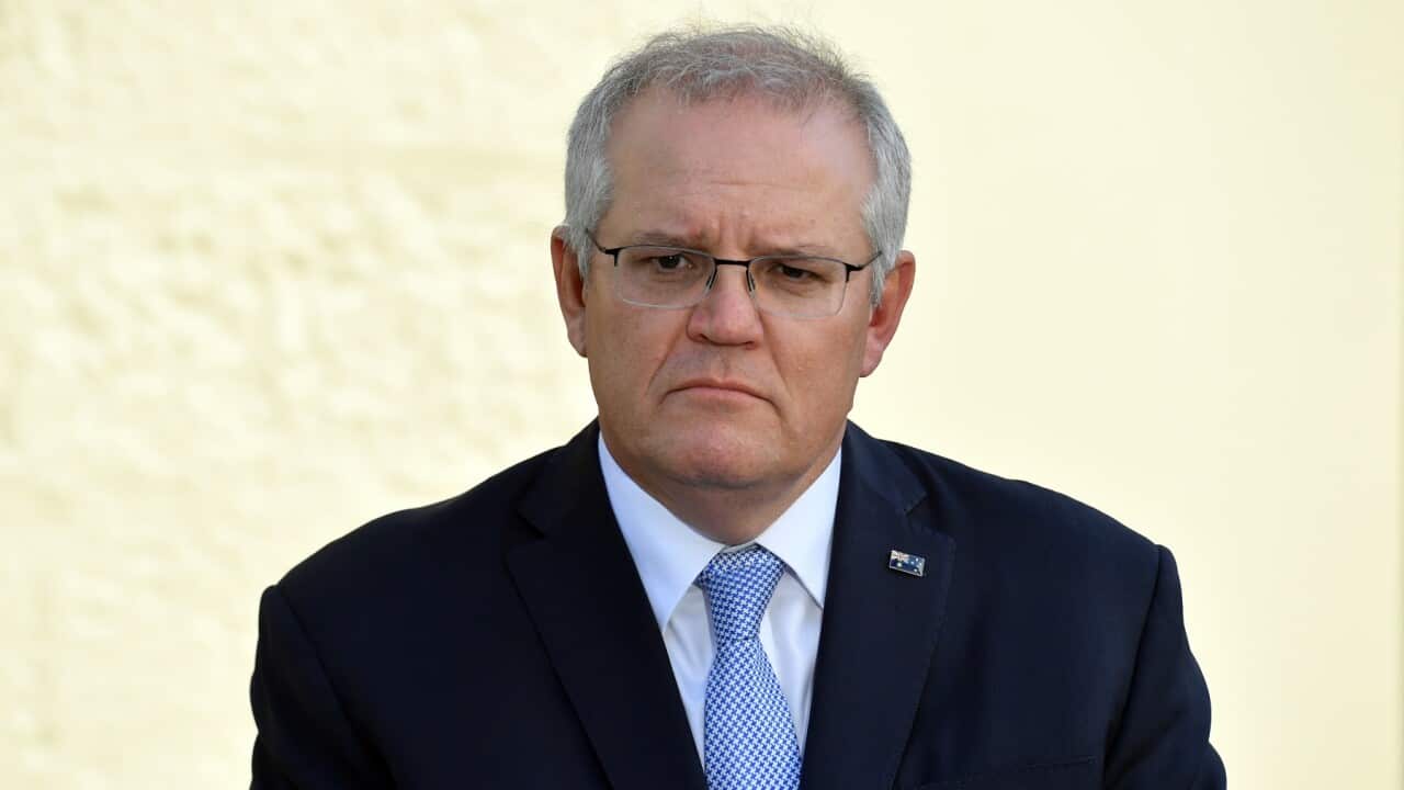 Prime Minister Scott Morrison at a press conference at Kirribilli House in Sydney, Thursday, July 8, 2021. (AAP Image/Mick Tsikas) NO ARCHIVING