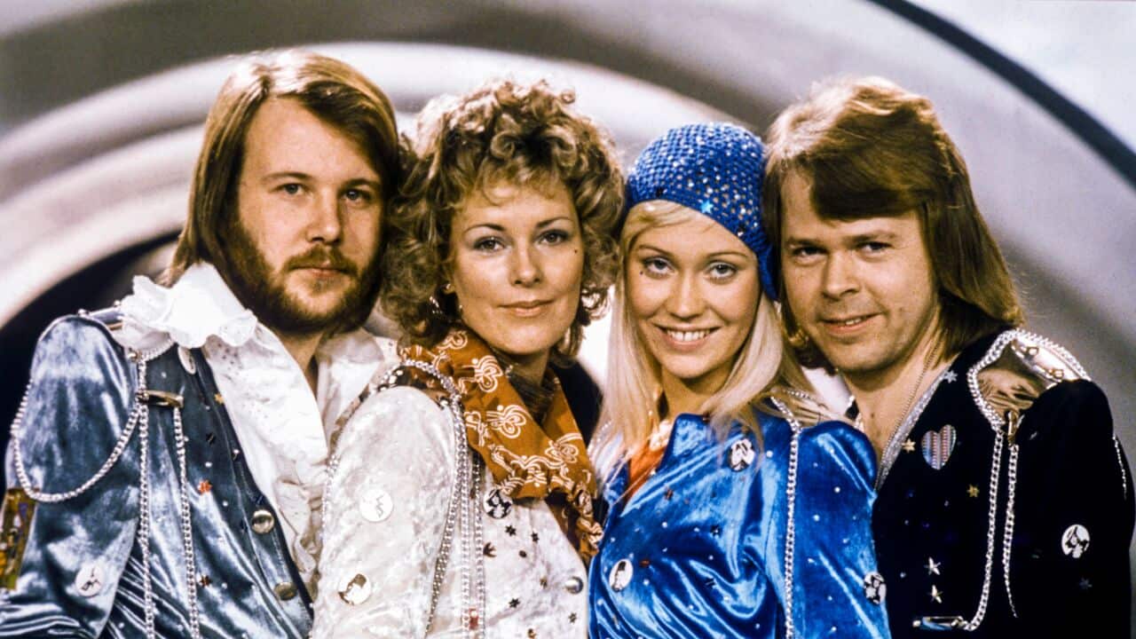 Image shows the four members of ABBA in 1974