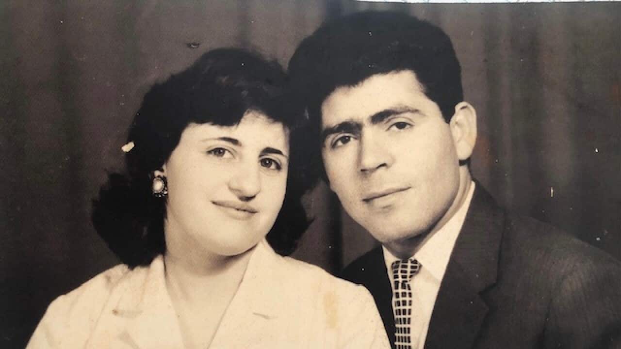 Frank Scali with his wife in 1960.