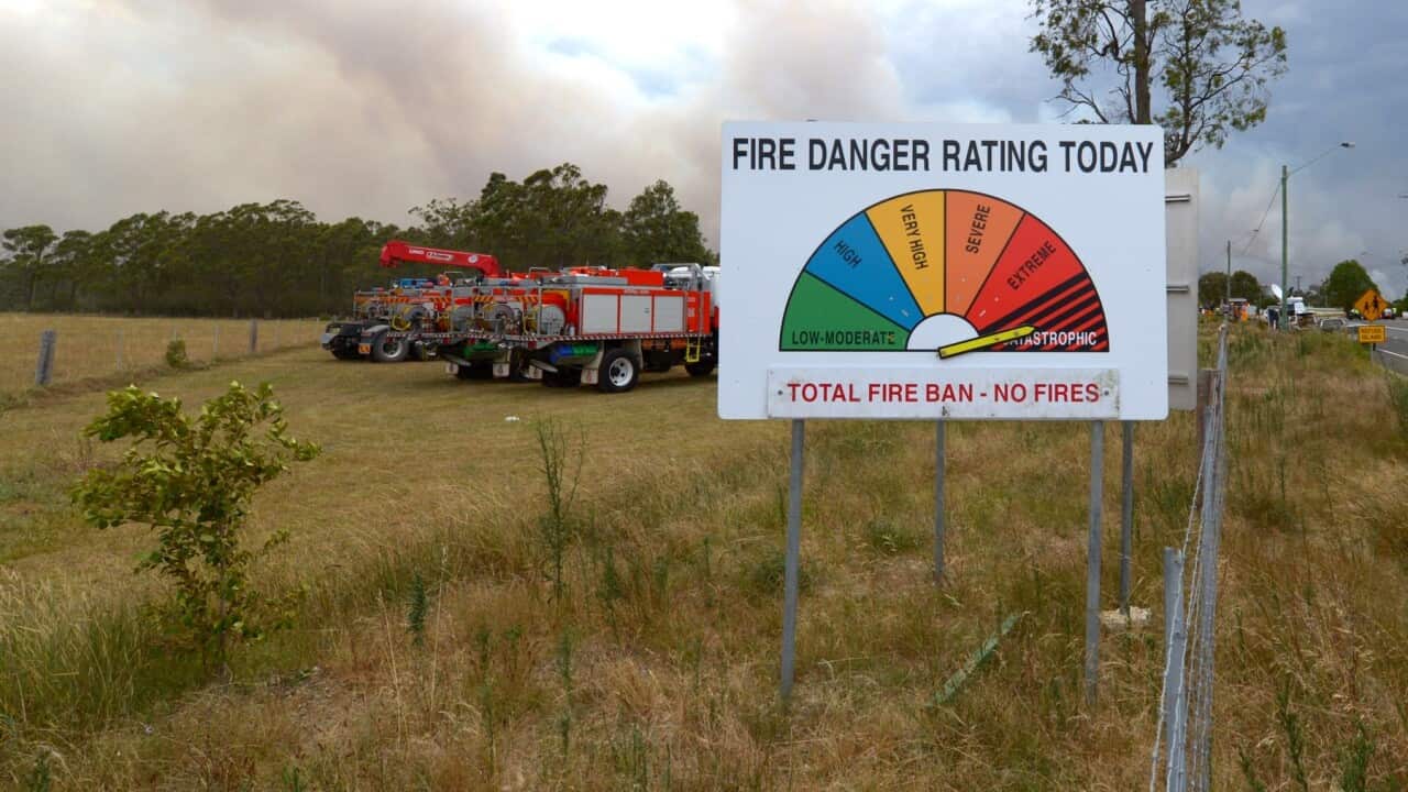 A fire danger rating sign on the NSW south coast in 2013