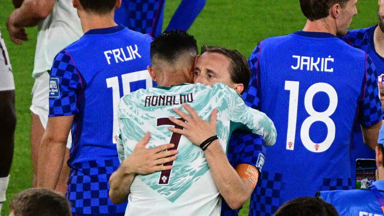 Các cầu thủ Bồ Đào Nha và Croatia chia sẻ khoảnh khắc sau chiến thắng 2-1 của Bồ Đào Nha ở vòng 32 đội FIFA World Cup 2026.