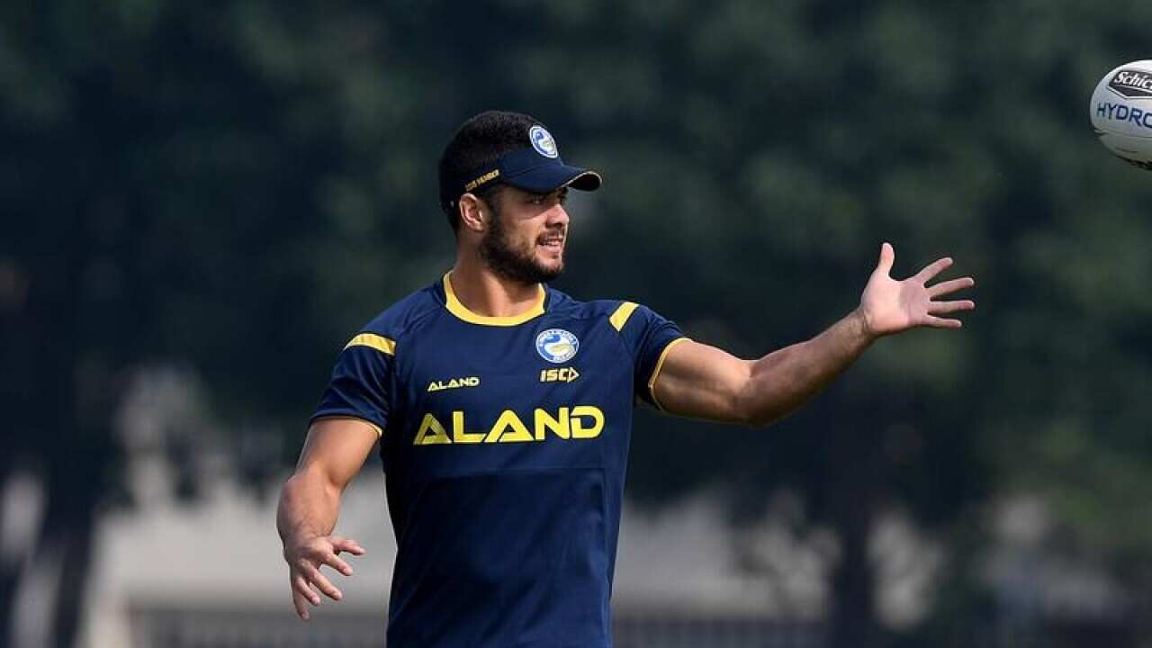 Parramatta's Jarryd Hayne takes part in a team training.