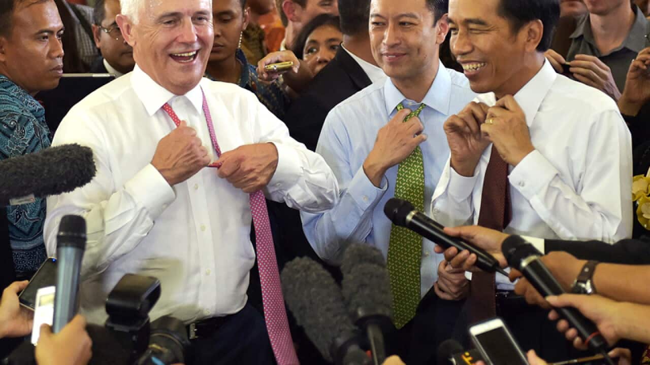 Malcolm Turnbull during a visit to Tanah Abang Market