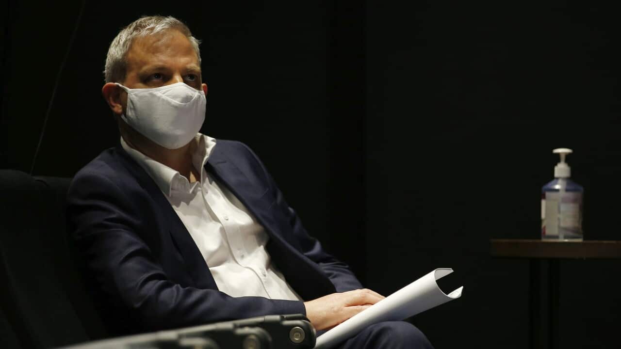 The chief Victorian Health officer Brett Sutton looks on during a press conference in Melbourne, Friday, July 24, 2020. (AAP Image/Daniel Pockett) NO ARCHIVING