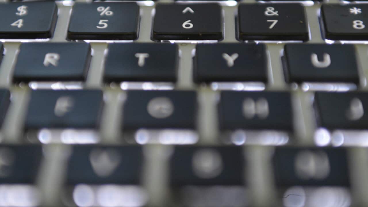 The keyboard of a computer