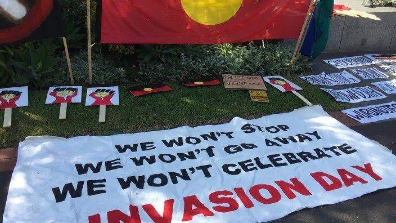 Indigenous Australians mark 'Survival Day' in Melbourne on January 26.