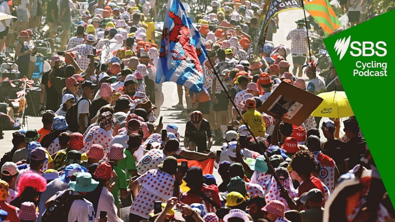ALPE D'HUEZ, FRANCE - JULY 24: Yannis Voisard of Switzerland and Team Tudor Pro Cycling competes climbing to the Alpe d'Huez (1835m) while fans cheers during the 113th Tour de France 2026, Stage 19 a 127.9km stage from Gap to Alpe d'Huez 1835m / #UCIWT / on July 24, 2026 in Alpe d'Huez, France. (Photo by Dario Belingheri/Getty Images)