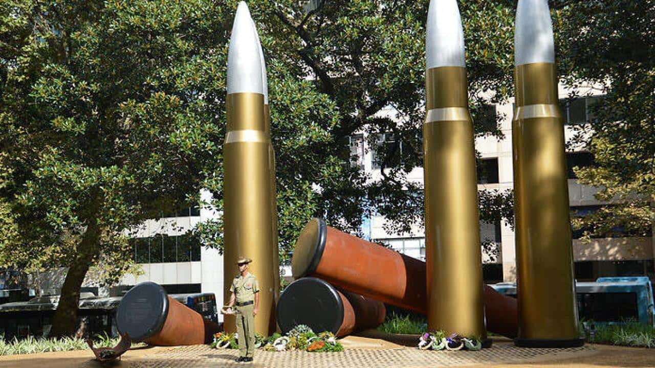 The public artwork dedicated to Indigenous soldiers is located in Sydney's Hyde Park.