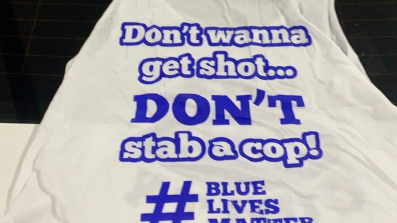 An image of a singlet with a racist slogan circulated on social media over the weekend