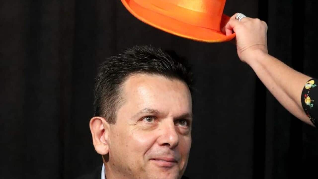 SA Best leader Nick Xenophon at a debate on social issues.
