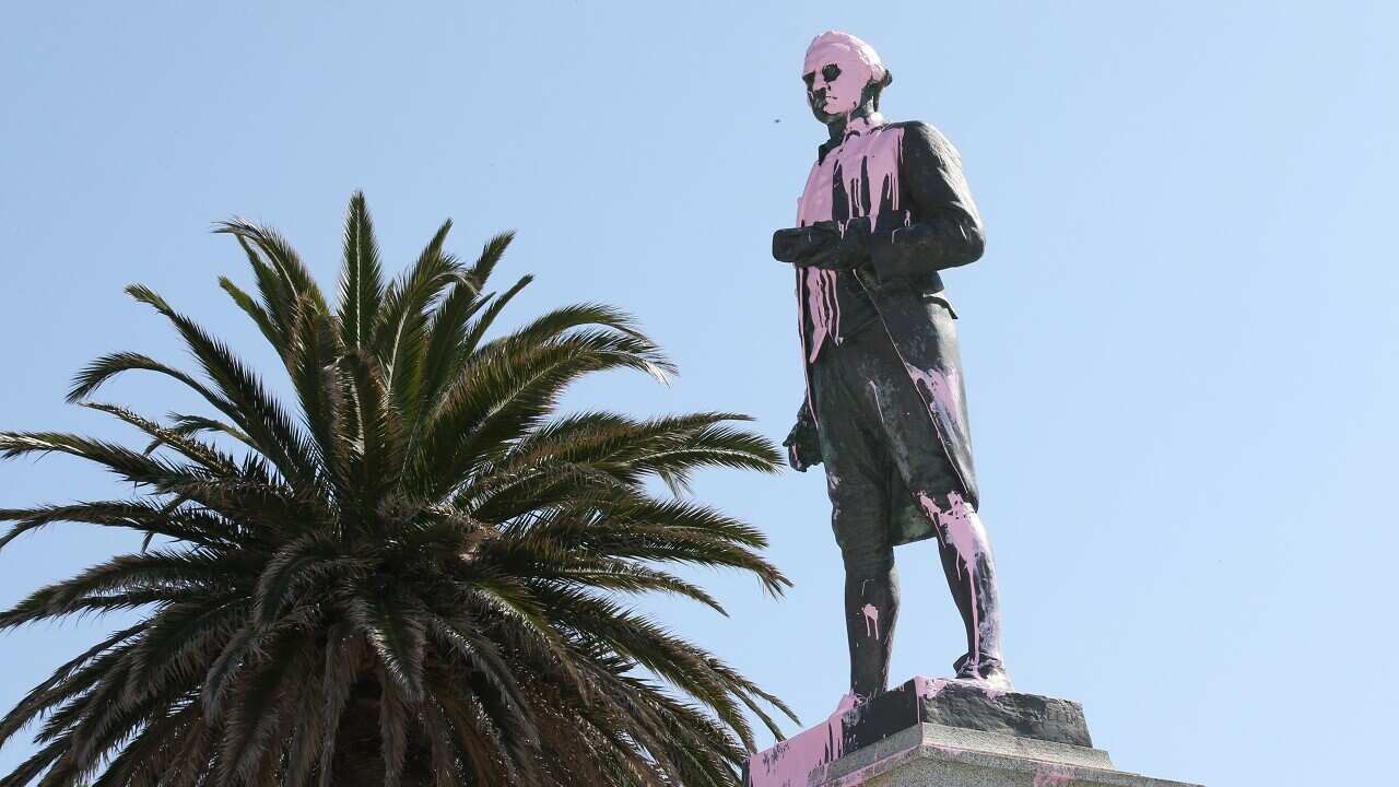 A statue of Captain Cook has been vandalised in St Kilda, Melbourne, on the day before Australian Day. Thursday, January 25. 2018.