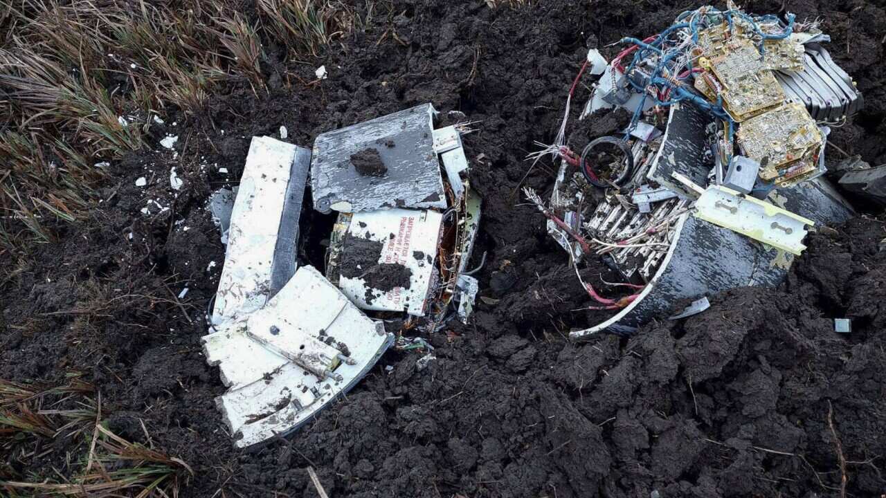 Moldova's Interior ministry has released this image of a missile remains on the ground